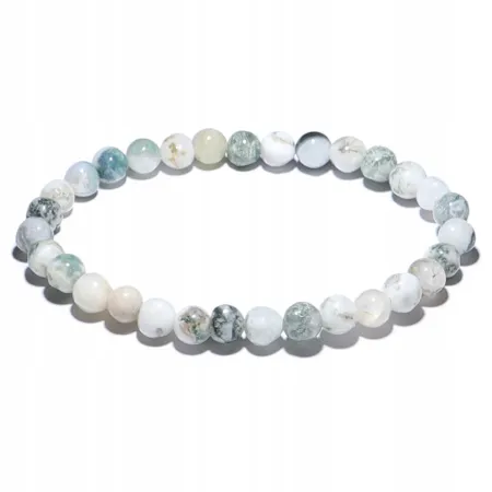 Bransoletka Agat Drzewny naturalny kulka 6mm