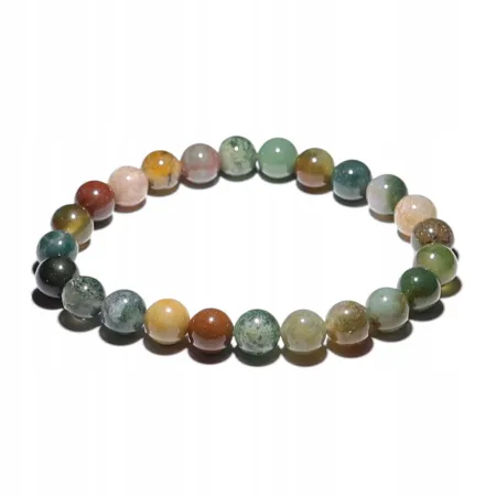 Bransoletka Agat Indyjski naturalny kulka 8mm