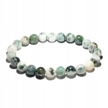 Bransoletka Agat Drzewny naturalny kulka 8mm