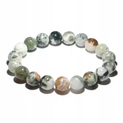 Bransoletka Agat Drzewny naturalny kulka 10mm