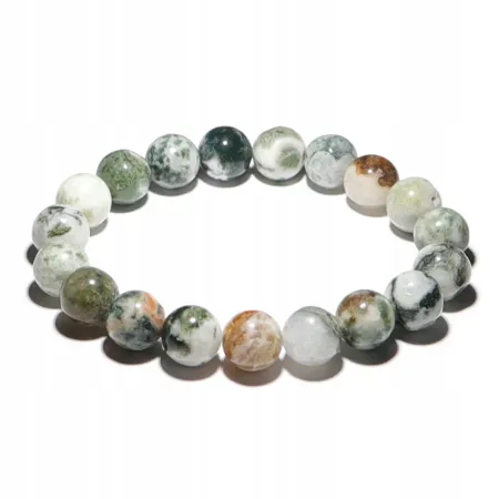 Bransoletka Agat Drzewny naturalny kulka 10mm