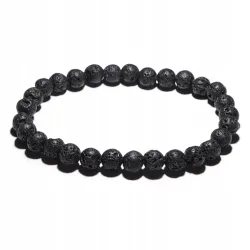 Bransoletka Lawa Wulkaniczna naturalny kulka 6mm