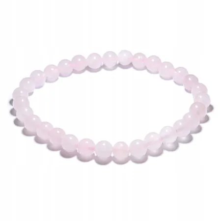 Bransoletka Kwarc Różowy naturalny kulka 6mm