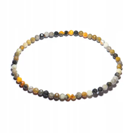 Bransoletka Jaspis Trzmieli Bumblebee faset 3mm