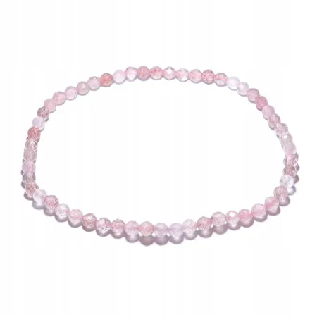 Bransoletka Kwarc Truskawkowy naturalny faset 3mm