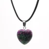 Wisiorek serce 2cm minerał naturalny na regulowanym sznurku 55cm różne 1szt