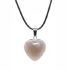 Wisiorek serce 2cm minerał naturalny na regulowanym sznurku 55cm różne 1szt