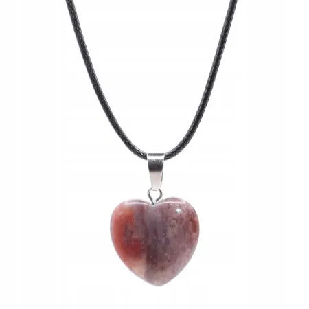 Wisiorek serce 2cm minerał naturalny na regulowanym sznurku 55cm różne 1szt