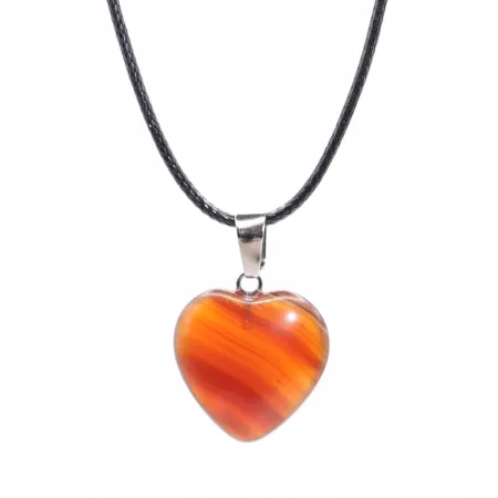 Wisiorek serce 2cm minerał naturalny na regulowanym sznurku 55cm różne 1szt