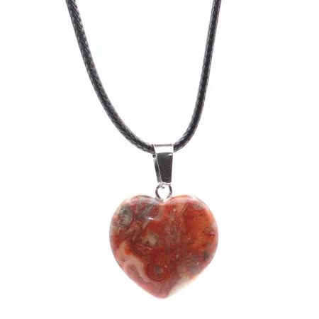 Wisiorek serce 2cm minerał naturalny na regulowanym sznurku 55cm różne 1szt