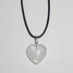 Wisiorek serce 2cm kryształ górski na regulowanym sznurku 55cm 1 szt.