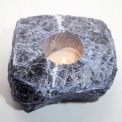 Świecznik naturalny kamień sodalit świeczka tealight
