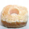 Świecznik naturalny kamień kalcyt pomarańczowy świeczka tealight