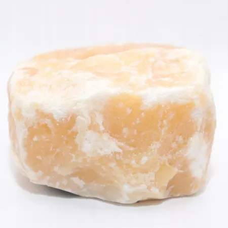 Świecznik naturalny kamień kalcyt pomarańczowy świeczka tealight