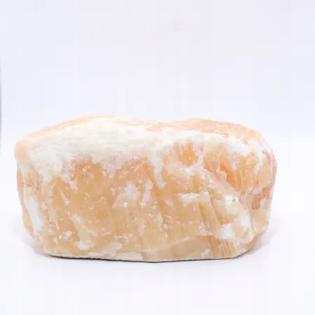 Świecznik naturalny kamień kalcyt pomarańczowy świeczka tealight