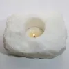 Świecznik naturalny kryształ górski mleczny brazylijski świeczka tealight