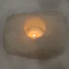 Świecznik naturalny kryształ górski mleczny brazylijski świeczka tealight