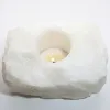 Świecznik naturalny kryształ górski mleczny brazylijski świeczka tealight