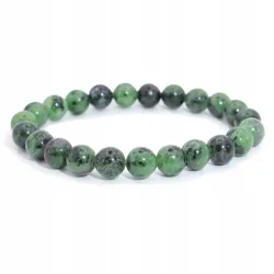 Bransoletka Anyolit Zoisyt z Rubinem naturalny kulka 8mm