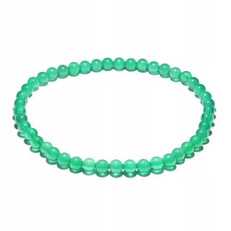 Bransoletka Agat zielony naturalny - 4mm