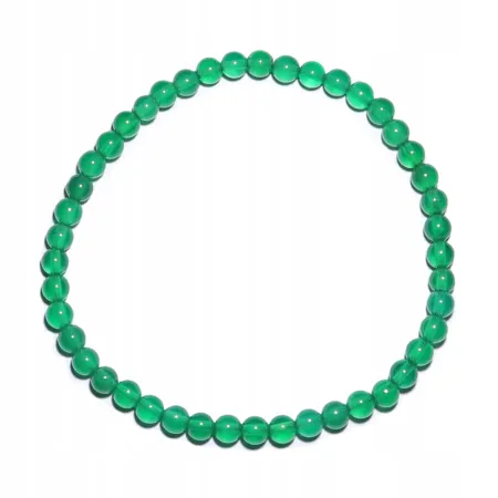 Bransoletka Agat zielony naturalny - 4mm