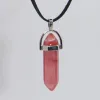 Wisiorek na rzemyku, kamień - Kwarc arbuzowy