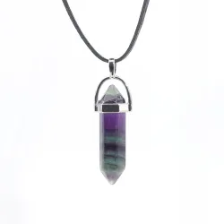 Wisiorek na rzemyku, kamień - Fluoryt