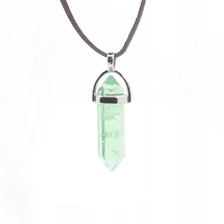 Wisiorek na rzemyku, kamień - Fluoryt