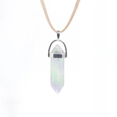 Wisiorek na rzemyku, kamień - Fluoryt