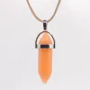 Wisiorek na rzemyku, kamień - Chalcedon pomarańczowy