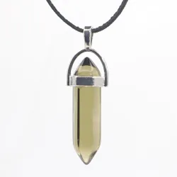 Wisiorek na rzemyku, kamień - Kwarc dymny syntetyczny