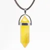 Wisiorek na rzemyku, kamień - Agat żółty