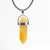 Wisiorek na rzemyku, kamień - Agat żółty