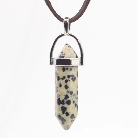 Wisiorek na rzemyku, kamień - Jaspis dalmatyński