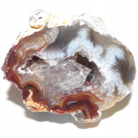 Agat feather agate geoda cięta mała kryształ naturalny 15 gr 1szt