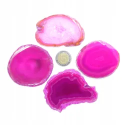 Agat różowy plaster płytka polerowany owalny 1 szt. dł. 6-8 szer. 5-6,5cm