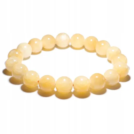 Bransoletka Kalcyt Miodowy naturalny kulka 10mm