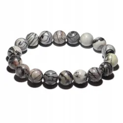 Bransoletka z Jaspisu Spider czarnego: Kamień naturalny - kulka 10mm