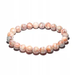 Bransoletka Jaspisu Spider czerwony kamień naturalny - kulka 8mm