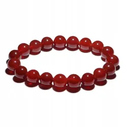 Bransoletka z Karneolu Czerwonego: Kamień naturalny kulka o rozmiarze 10mm