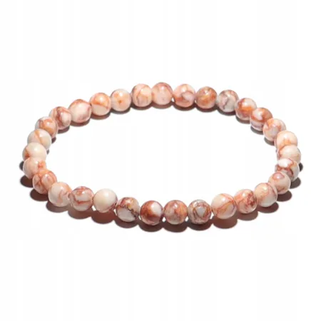 Bransoletka z Jaspisu Spider czerwonego: Kamień naturalny - kulka 6mm