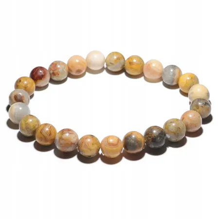 Bransoletka agat mózgowy kamień naturalny - kulka o rozmiarze 8mm