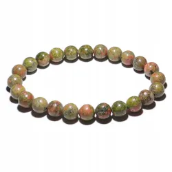 Bransoletka Unakit kamień naturalny kulka o rozmiarze 8mm