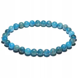 Bransoletka z Apatytu: Naturalny kamień - Czakra gardła - kulka 6mm