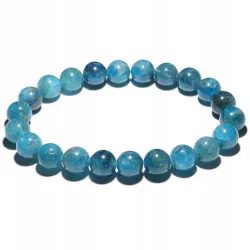 Bransoletka apatyt naturalny kamień czakra gardła kulka 8mm