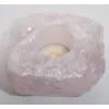 Świecznik naturalny kamień kryształ kwarc różowy świeczka tealight