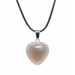 Wisiorek serce 2cm Agat szary na regulowanym sznurku 55cm