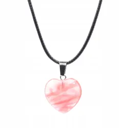 Wisiorek serce 2cm Kryształ arbuzowy na regulowanym sznurku 55cm