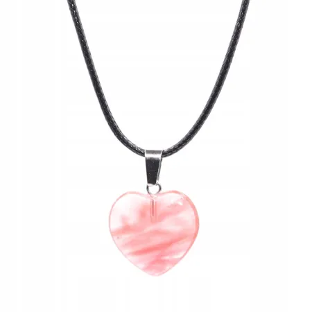 Wisiorek serce 2cm Kryształ arbuzowy na regulowanym sznurku 55cm