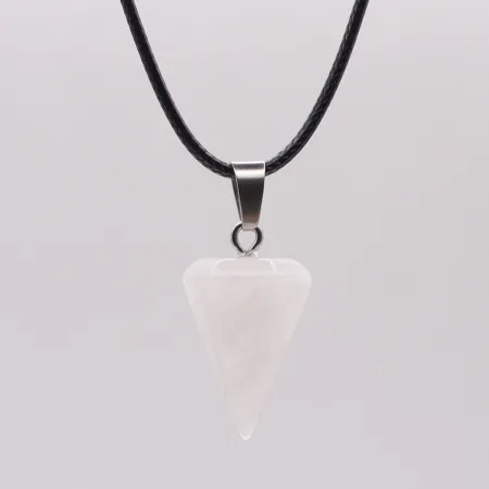 Wahadełko kryształ górski wisiorek amulet regulowany woskowany sznurek 55cm